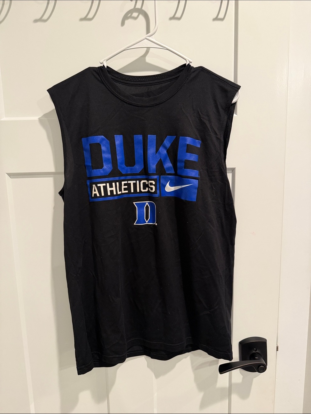 Nike Duke Athletics Black Sleeveless Tank with Blue Logo